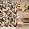 thumbnail image 2 of Erosebridal Rooster Shower Curtain 72Wx84L for Boys Girls, Vintage Floral Waterproof Bathroom Shower Curtain, 2 of 5