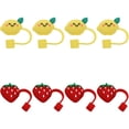 thumbnail image 2 of Consejos de paja de 8pcs cubiertas de silicona lindas reutilizables puntas de paja paja tapas para la fiesta use puntas de paja, 2 of 6