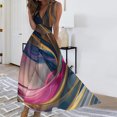thumbnail image 5 of Vestido Corto de Verano de Moda sin Mangas con Cuello en V Impreso Vestido Casual Grande Del Doblado para Diario, 5 of 5