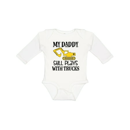 

Inktastic Construction Daddy Still Plays with Trucks Gift Baby Boy or Baby Girl Long Sleeve Bodysuit