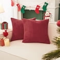 thumbnail image 1 of Deconovo Corduroy Fundas de cojines Juego de 4 – Machine Washable Home Decor for Sofa, Dormitorio | Dark Red, 24x24 Inch, 1 of 7