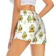 thumbnail image 3 of Xecao's Lovely Avocado for a double-layer running short for women, perfect for gym, tennis, and more, featuring a convenient pocket., 3 of 9