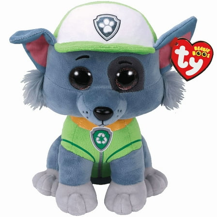 Ty Beanie Boos - Rocky the Dog  – Medium (10")  – Paw Patrol  - Stuffed Animal