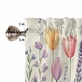 thumbnail image 5 of Half Window Curtain 36 Inches Long, Spring Floral Window Treatment Curtain Drapes, Summer Colorful Tulip Botanical Vintage Small Tier Curtains for Bathroom Over Sink, 27.5"x36", 2 Panels, 5 of 7