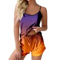 thumbnail image 1 of B91xZ Ensembles de Pyjamas pour Femmes, Ensemble de Pyjamas Boutonné, Orange TTG, 1 of 4