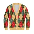 thumbnail image 5 of Men's Cardigan Sweaters with Button Lightweight Business Knitted Sweater Red 4XL, 5 of 7