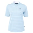 thumbnail image 2 of Women's Cutter & Buck  Powder Blue Chicago Cubs Virtue Eco Pique Stripe Recycled Quarter-Zip Top, 2 of 3