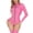 Pink, variant on Women Catsuit Leather Bodysuit Wet Look Jumpsuit Shiny Teddy Leotard Open Crotch Zipper Clubwear Long Sleeve Glossy High Cut Thong Bodycon Valentine's Day S White