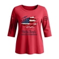 thumbnail image 4 of Women's 250th Anniversary Print Shirt USA Flag Patriotic Tshirt, 4 of 5