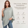 thumbnail image 3 of siminsem 360° Full Coverage Multi Use Cover Breastfeeding Nursing Cover Car Seat Canopy Sunshade Windproof Soft Breathable Stretchy Skin Friendly Baby Basket Cover for Car Seat, Light Green,A, 3 of 8