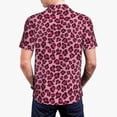 thumbnail image 4 of Daiia Rose Leopard Print Pattern Men’s Polo Shirts,Solid Deck Shirt,Classic Fit, Breathable Cotton Polo for Casual and Sport Wear-4X-Large, 4 of 9