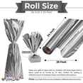 thumbnail image 2 of PMU (2) Gift Wrap Mylar Roll Metallic Silver 2-sided, 24 Inches X 25 Ft Roll 1.4 Mil Highly Reflective Mylar Film, Great for Gifts, Birthdays, Christmas, Baskets, Arts & Crafts, 2 of 5