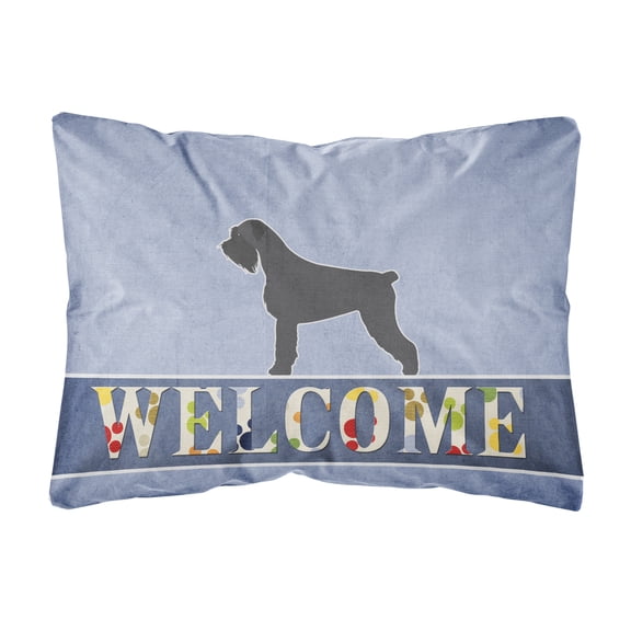Giant Schnauzer Welcome Canvas Fabric Decorative Pillow