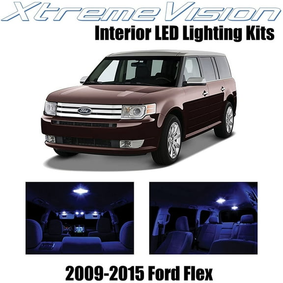 XtremeVision Interior LED for Ford Flex 2009-2015 8 pcs Blue Interior LED Kit Installation Tool