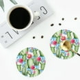 thumbnail image 5 of Disketp Flowers And Cactus Funny Coasters,6 Pcs Leather Coasters With Holder, Perfect Housewarming Hostess Gifts,Protect Furniture From Water Marks Scratch And Damage, 5 of 9