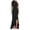 a-Black428118, variant on Women's Solid Color Sleeveless Maxi Dress Turtleneck Asymmetric Ruffled Hem High Slit Dress Formal Party Prom Daily Dress