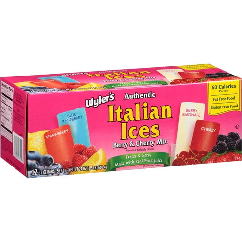 Wyler's Authentic Italian Ice Berry & Cherry Mix Freezer Pops, 2 Oz
