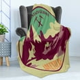 thumbnail image 4 of Adventure Soft Flannel Fleece Blanket, Journey Mountain Guides Trekking Climbing Camps Tourism Vivid Colorful Art Print, Cozy Plush for Indoor and Outdoor Use, 60" x 80", Multicolor, by Ambesonne, 4 of 5
