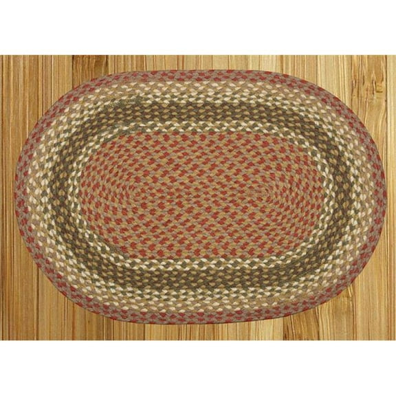 Olive-Burgundy-Gray Jute Braided Rug