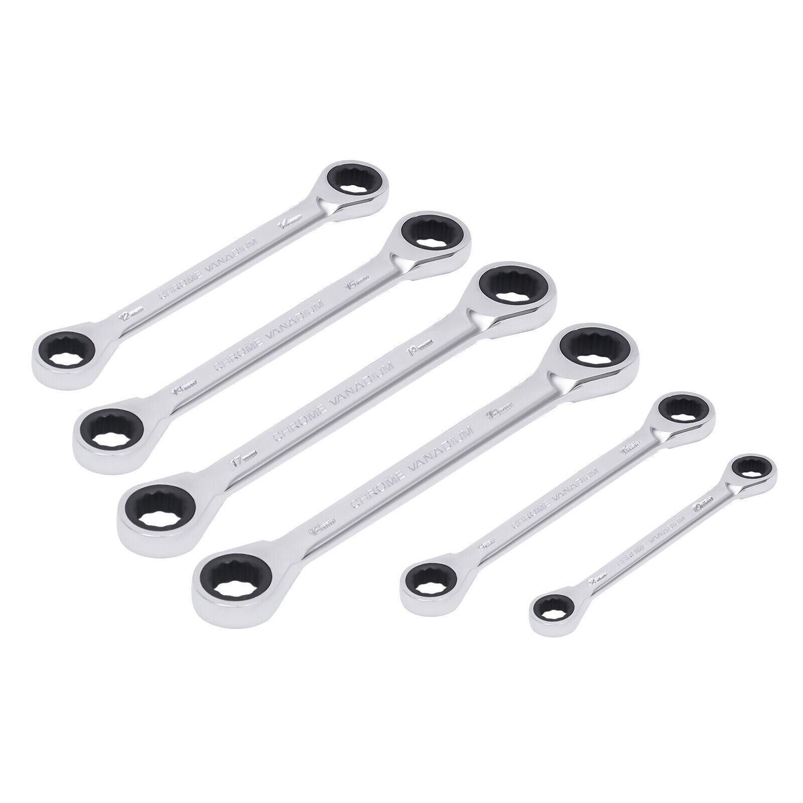 6 PCs Extra Long Ratchet Wrenches Set Wrench Set w/ Metric 8mm-19mm