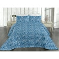 thumbnail image 2 of Ambesonne Ocean Quilted Bedspread Set 3 Pcs, Big Waves Japanese Nautical, King, Sea Blue and Pale Ceil Blue, 2 of 4