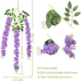 thumbnail image 3 of Promotion!24 piezas de flores colgantes de glicina,guirnalda de flores artificiales para decoración de bodas,3,7 pies,vid floral,flores de seda,arco de boda,fiesta,hogar al aire libre, 3 of 5