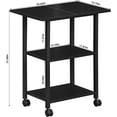 thumbnail image 3 of 3-Tier Printer Stand, Industrial Mobile Printer Table with Storage Shelf and Steel Frame, Rolling Printer Cart Holder with Lockable Wheels for Home, Office (Black), 3 of 16