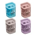 thumbnail image 2 of 100Fens Rhombus Double Hole Transparent Pencil Sharpener Small Portable Rotary Pencil Sharpener Color, 2 of 9