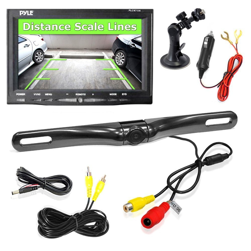 Pyle Car Backup Camera Rearview Mirror Screen Reverse Parking Sensor