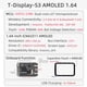 thumbnail image 2 of Pantalla Táctil AMOLED T-Display-S3 ESP32-S3 de 1,64 Pulgadas ICNA3311 con Memoria Flash de 16 MB PSRAM y Módulo Inalámbrico WIFI Bluetooth de 8 MB, 2 of 5