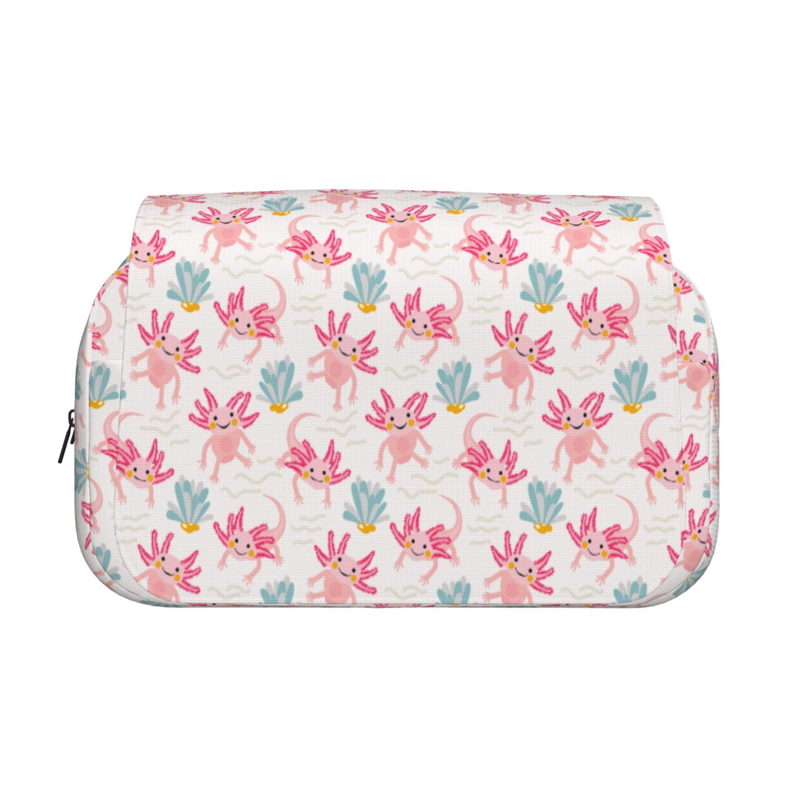 Rateoe Cute Axolotl Pattern Double Clamshell Pen Case, Storage Organizer with Two Zipper Compartments– Holds Up to 50 Pencils & Pens