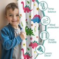 thumbnail image 3 of Blackout Kids Curtains,White Cartoon Dinosaurs Flowers Pattern Childrens Insulated Curtains Set Of 2,Bedroom Essentials,Toddler Room Decor 42"x54", 3 of 5