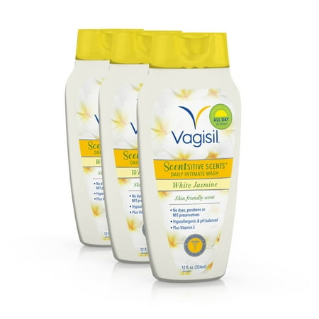 - Vagisil Scentsitive Scents Daily Intimate Vaginal Wash, White Jasmine Scent, 12 Fluid Ounce Bottle (Pack of 3)