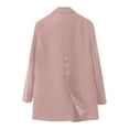thumbnail image 4 of Fall Saving! HVOBTTY Women's Mid Length Blazer, Fall Coat for Women, Women's Casual Solid Color Blazer Long Sleeve Lapel Suit Jacket with Pockets Pink, S, 4 of 5