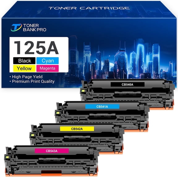 125A Toner Cartridges Compatible for 125A 125 A CB540A Color Laserjet MFP CP1518ni CM1312nfi CP1215 CM1312 MFP CP1515n CP1518 CP1515 Series Pritner BK/C/Y/M 4PK