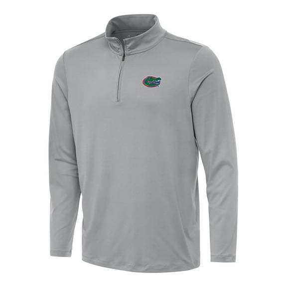 Men's Antigua Gray Florida Gators Reprocess Quarter-Zip Top