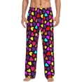 thumbnail image 1 of Fotbe Colorful Hearts Pantalones de Pijama para Hombre, Pantalones de Dormir, Pantalones de Casa con Cintura Ajustable y Bolsillos-3X-Large, 1 of 6