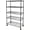 Black-1pcs, variant on 5-Tier Wire Storage Shelves, 30" D x 14" W x 63" H,1250 lb Load Capacity, Black