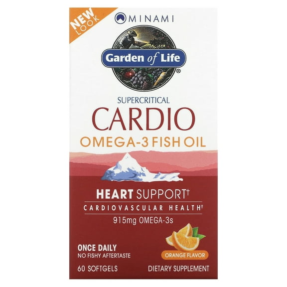 Minami Nutrition - CardiO-3 Healthy Heart Support Supercritical Omega-3 Fish Oil Orange 915 mg. - 60 Softgels