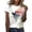 Blue, variant on Women Casual Tunic Top Shirt Round Neck Printed Short Sleeve T Shirt for Everyday Wear