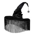 thumbnail image 2 of Breezora Bohemian Fringe Witch Hat for Women Halloween Costume Black Wide Brim Cap Gothic Party Decor Accessory for Themed Wedding Photoshoot, 2 of 7