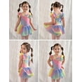 thumbnail image 6 of Oudiya Girls Ballet Leotards Ruffle Sleeve Shinny Dance Dress Outfits Toddler Ballerina Clothes for Kids 3-11Y, 6 of 9