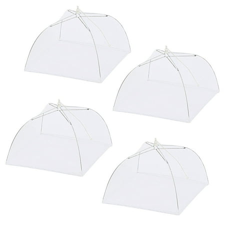 4-Pack Mesh Food Covers, IPOW Pop-Up Food Cover Tent Net for Outdoor Picnics, Collapsible Food Screen Cover Tents for Parties Camping, Keep Flies Bugs Mosquitos out, Black Friday /Cyber Monday (Best Cyber Monday Deals For Kids)
