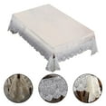 thumbnail image 4 of PVC Rectangle Tablecloth Waterproof Clear Table Cover with Lace Border Decor, 4 of 6