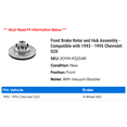 thumbnail image 2 of Front Brake Rotor and Hub Assembly - Compatible with 1993 - 1995 Chevy G20 1994, 2 of 2