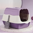 thumbnail image 4 of YIMWNYI Fully Enclosed Litter Box for Cats, Odor-Proof, Splash-Proof, Spacious with Observation Window, Easy to Clean, Non-Slip Base, Large Size, Green/Pink/Purple/Blue, 4 of 7