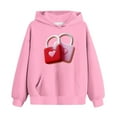 thumbnail image 5 of Girls Valentine's Day Hoodie Pink Cute Heart Lock Print Pullover Soft Kids Sweatshirt 3-14 Years,Size 3-4 T, 5 of 5