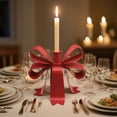 thumbnail image 5 of Rijanmt Valentine's Metal Bow Taper Art Candlestick Holder,Vintage Candle Stick Holder Candelabra,For Holiday Home Decor Fireplace Mantel Wedding Party Housewarming Gift,7.48X7.08X5.9",Red, 5 of 6