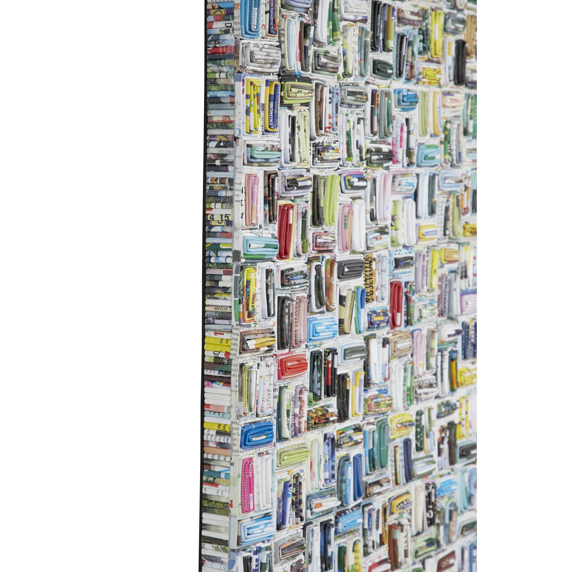DecMode Multi Colored Paper Handmade Recycled Magazine Abstract Wall Decor