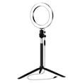thumbnail image 1 of Lámpara de anillo telescópica en vivo de 20 cm, trípode telescópico, lámpara de relleno de transmisión, lámpara de toma de autorretratos, luz LED de belleza, 1 of 6